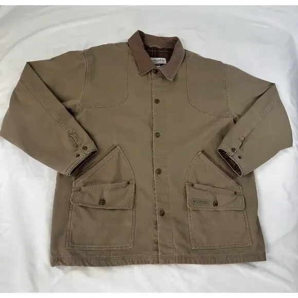 VTG Columbia Barn Field Coat Heavy Duck Cotton Lined Olive Brown RiverLodge XL - Picture 2 of 13